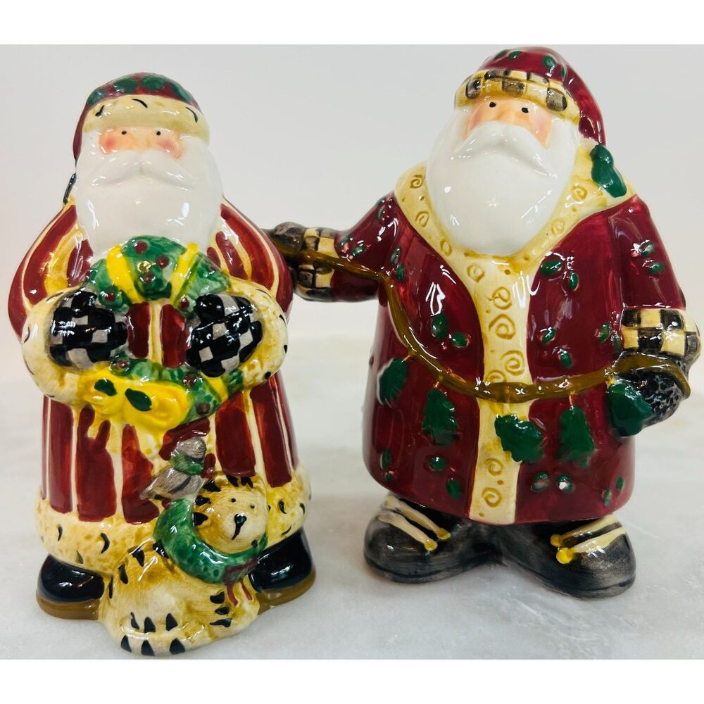 Santa Claus Cat Salt & Pepper Shakers Sakura Ceramic Red & White Christmas Decor